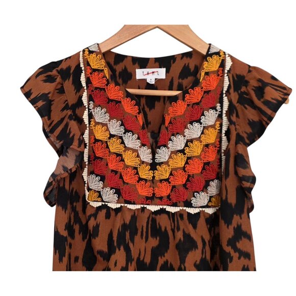 Women's - THML Brown Embroidered Blouse, Size Small - Picture 3 of 8